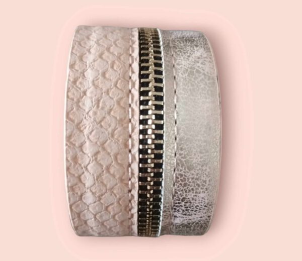 Pu Armband Slang Rits Roze Goud