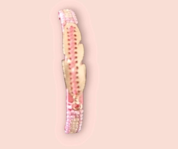 RVS Armband Veer Roze Creme Wit achterkant is open