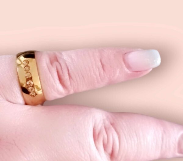 RVS Ring Kleur Goud Brons Strass