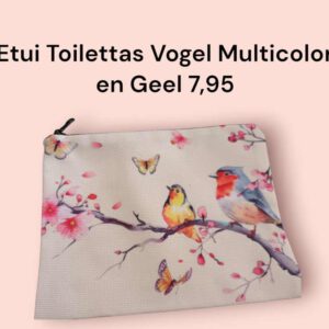 Etui Toilettas Vogel Multicolor Geel