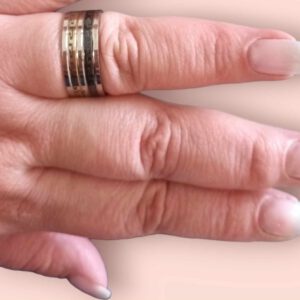 RVS Ring met Zilver , Zwarte en Goud