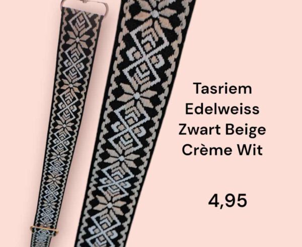 Tasriem Edelweis Zwart Beige Creme Wit