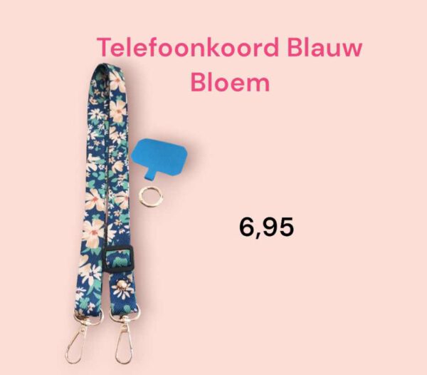Telefoonkoord Blauw Bloem