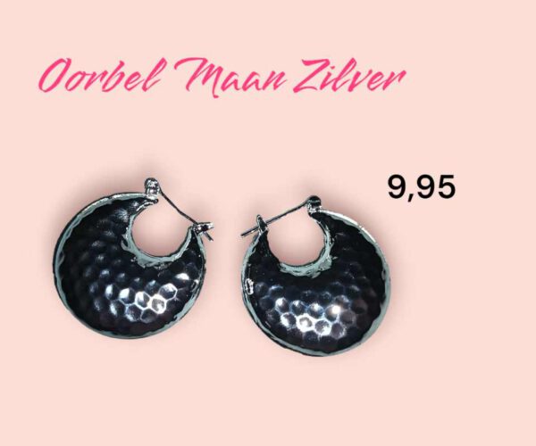 Oorbel Maan Zilver