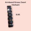 Armband Strass Zwart Vierkant